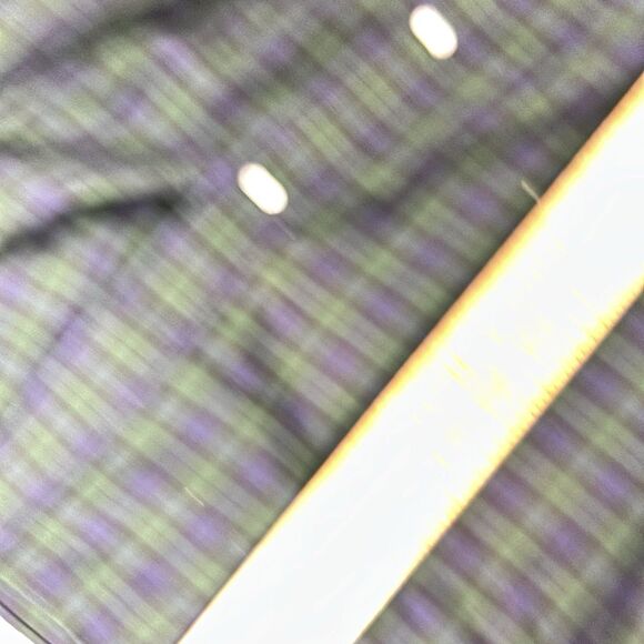 Arrow Mens Green Blue Plaid Long Sleeve Button Up Shirt S 14-14 1/2 Wrinkle Free - Picture 5 of 10